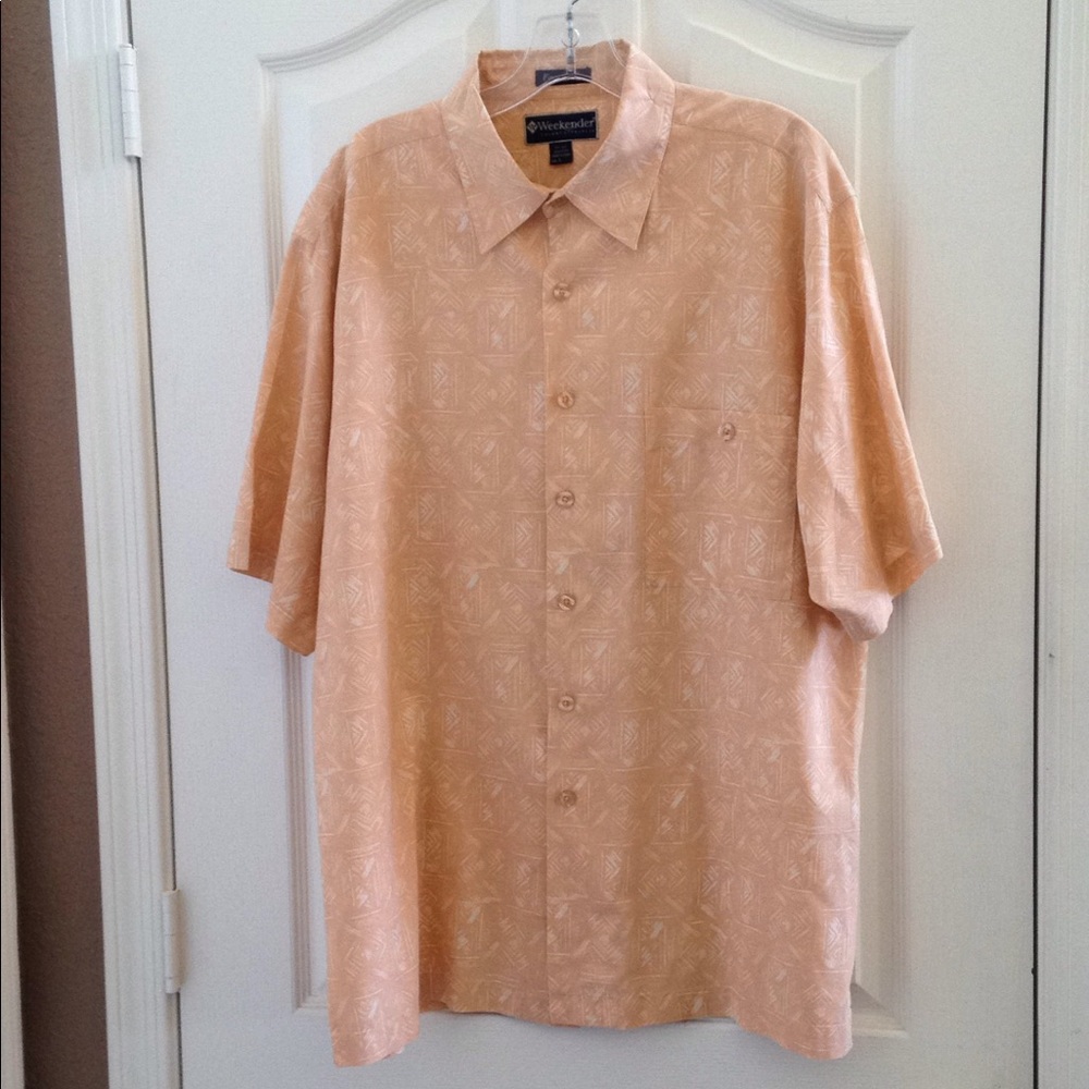 FINAL MARKDOWN Men's Weekender Silk-Cotton Blend SS Shirt large